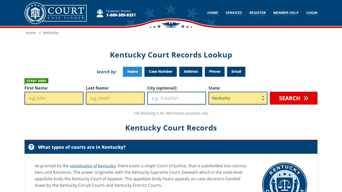 Kentucky Court Records Lookup - KY Court Case Search